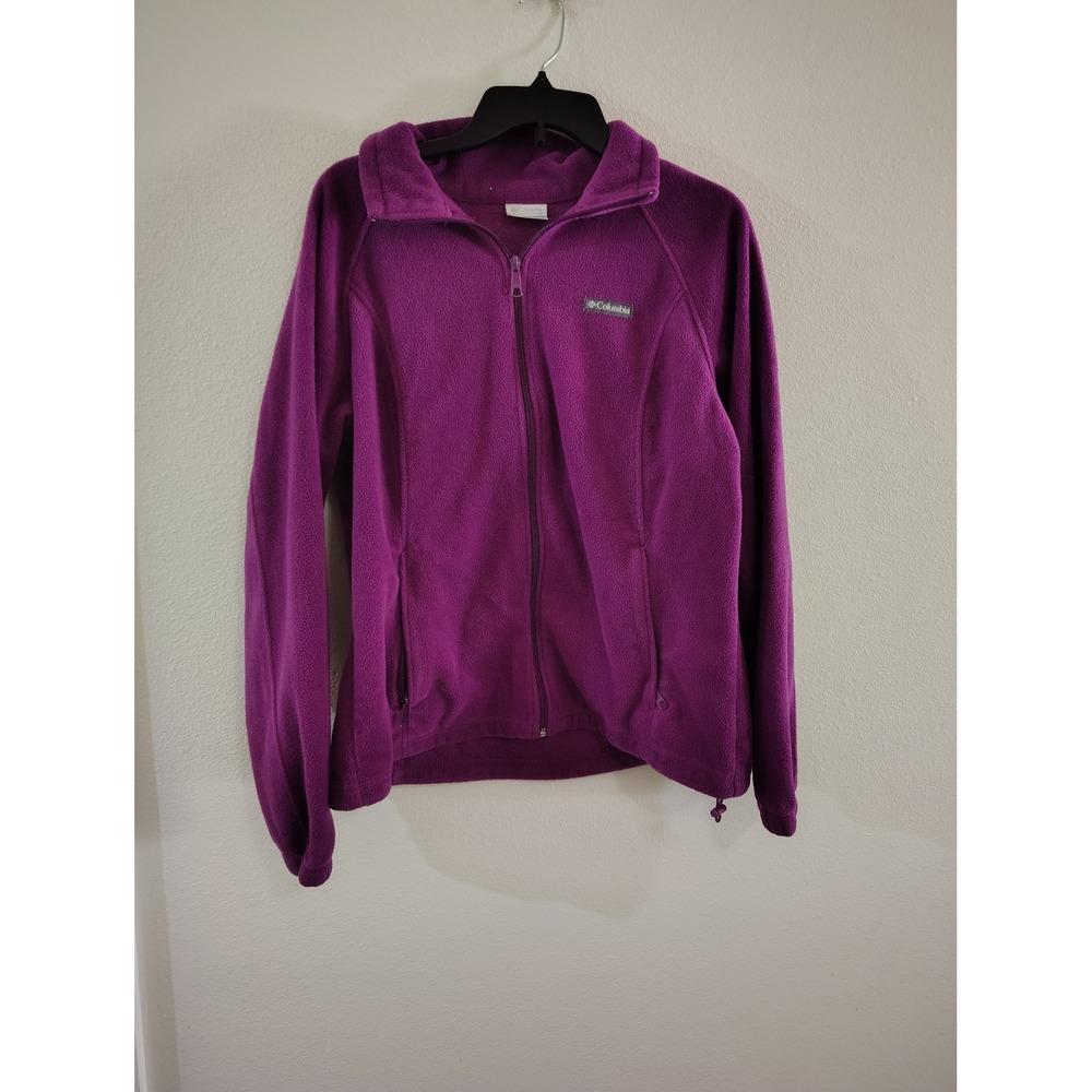 Columbia Womens XL Purple Full Zip Fleece Jacket Benton Springs Outdoor Layer